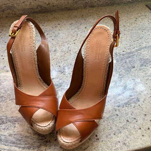 Sebastian high-heeled sandals used, tan, size 40