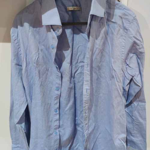 Men's shirt new light blue with perforated details size L