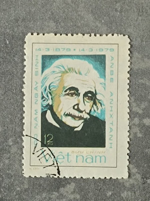 Albert Einstein 1979 stamp used, Vietnam sealed