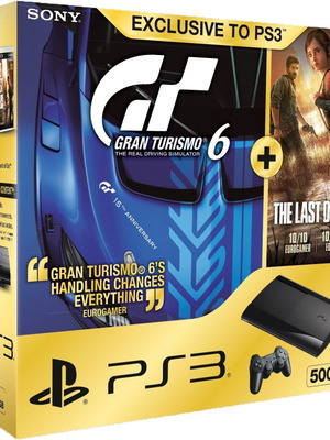 Sony Playstation 3 500GB Super Slim Console Gran Turismo 6 The Last of Us Edition used