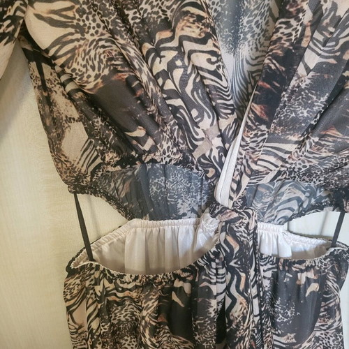 Φόρεμα Lynne καινούργιο animal print 38αρι μπεζ-μαύρο