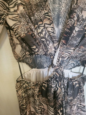 Φόρεμα Lynne καινούργιο animal print 38αρι μπεζ-μαύρο