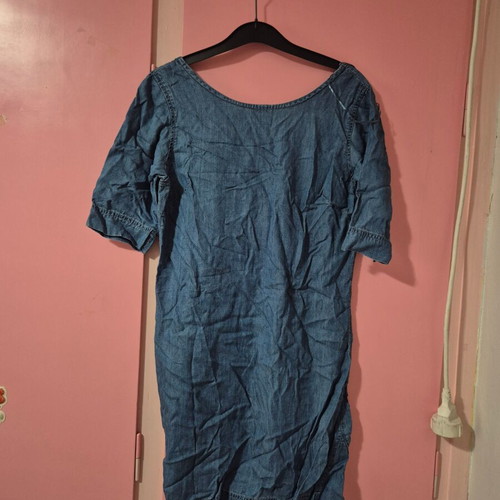 Pink Woman short dress denim size S like new blue