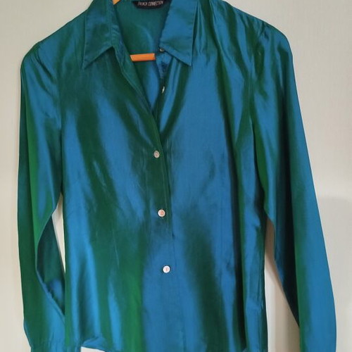 Silk shirt French Connection size S like new, petrol color