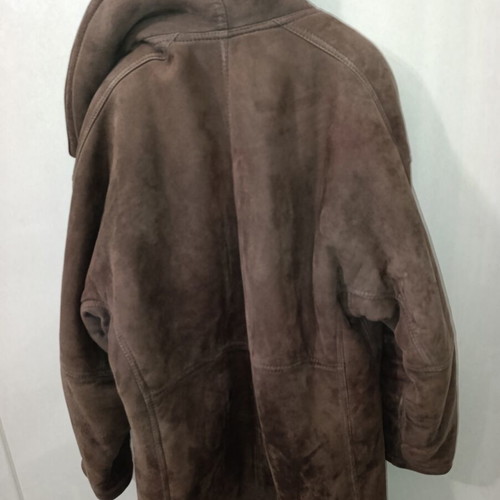Mouton Sheepskin Shearling Coat used, brown, size L-XL