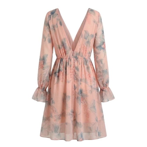 Romantic wedding dress, beige and orange, size M
