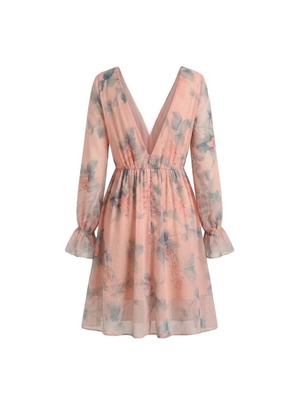 Romantic wedding dress, beige and orange, size M