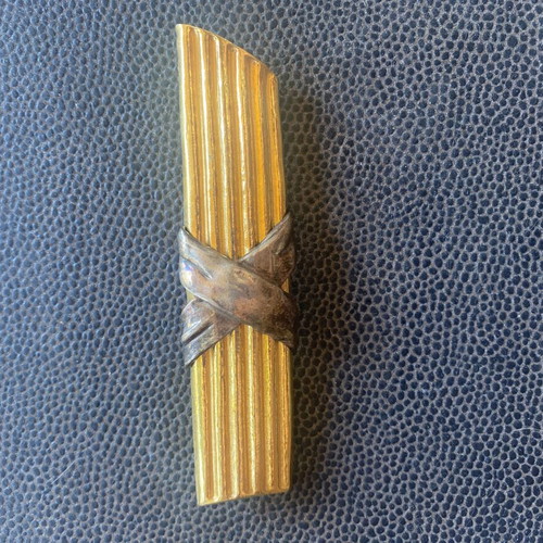 Vintage pin 12cm used, gold and silver color