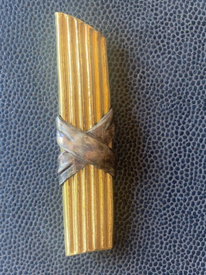 Vintage pin 12cm used, gold and silver color