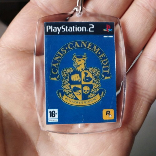 Bully PS2 keychain, transparent acrylic
