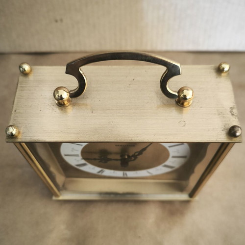 Vintage Mauthe Brass Mechanical Table Clock used