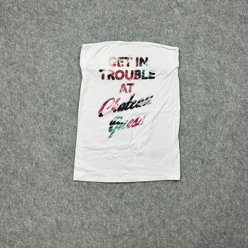 Guess Los Angeles Strapless Tube Top S used, white graphic print