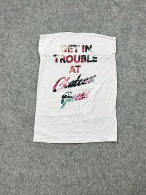Guess Los Angeles Strapless Tube Top S used, white graphic print