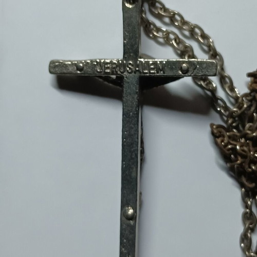 Metal necklace cross like new from Jerusalem