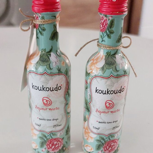 Koukoudo Mastic Liqueur Miniature Set of 2, 50ml each, new