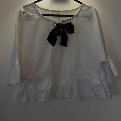 Unique21 women's shirt with bow, like new, black and white, size S