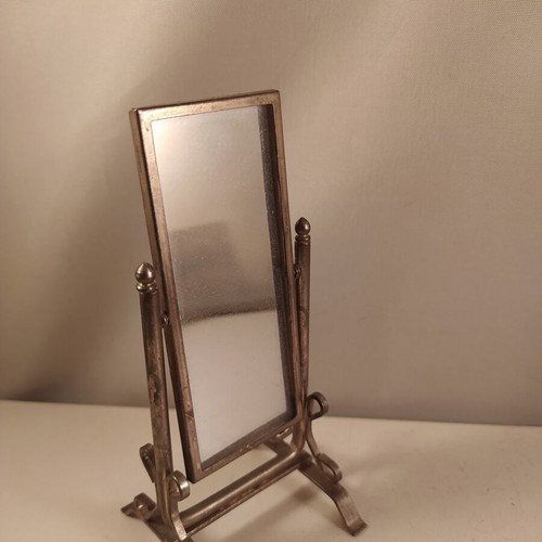 Miniature metal mirror for dollhouse 1/12 scale like new vintage