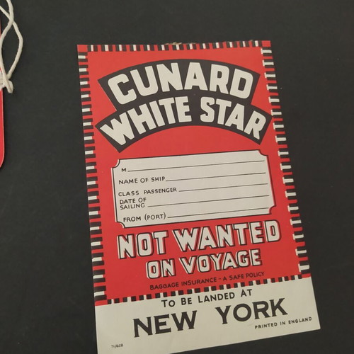 Cunard White Star Lines vintage luggage tags set 1949