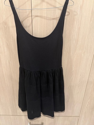 Mini black dress Attrattivo like new with transparent hem and flattering neckline size M