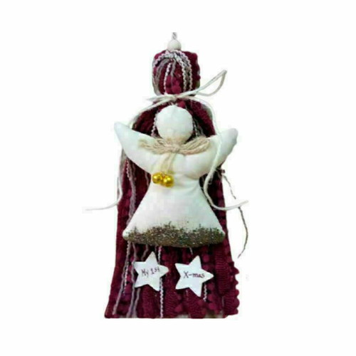 My 1st X-mas charm with fabric angel and handmade tassel