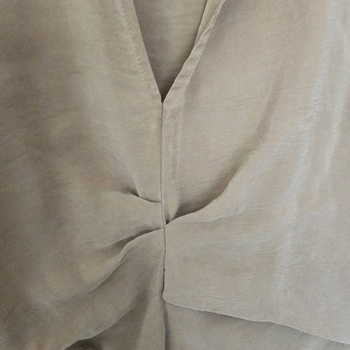 Zara blouse like new brown mocha with gold buttons, size small