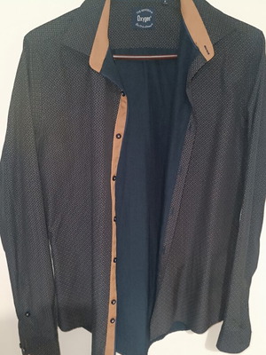 New Denim shirt medium size, like new, brown oil tan