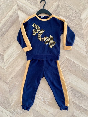 Комплект спортни дрехи All Stars памук за 3 години, като нов, синьо с горчица