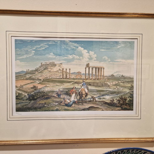 Engraving "View of Athens from Ilisos" like new, numbered