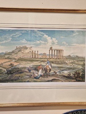 Engraving "View of Athens from Ilisos" like new, numbered