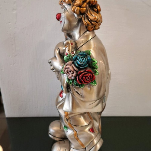 Vintage Bougelli Italian Sterling Silver Clown with Heart like New