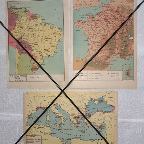 Maps of Early 1950s Chronology, Used, Pack of 33 by V. Lambrinakos