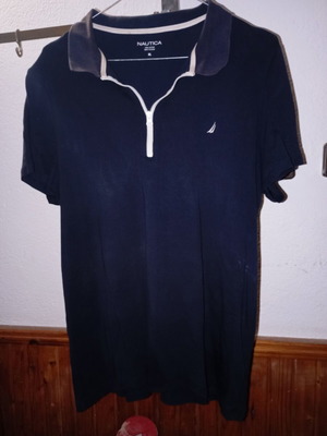 Nautica navy quarter-zip polo shirt XL used, cotton