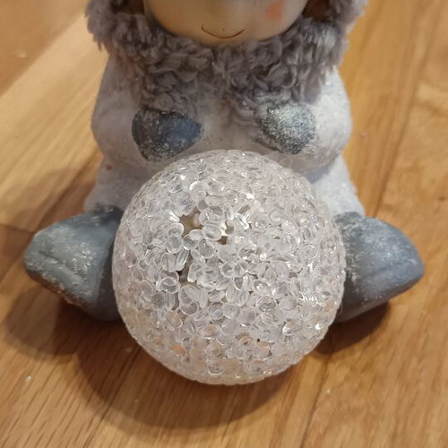 Ceramic girl with battery-powered LED light like new