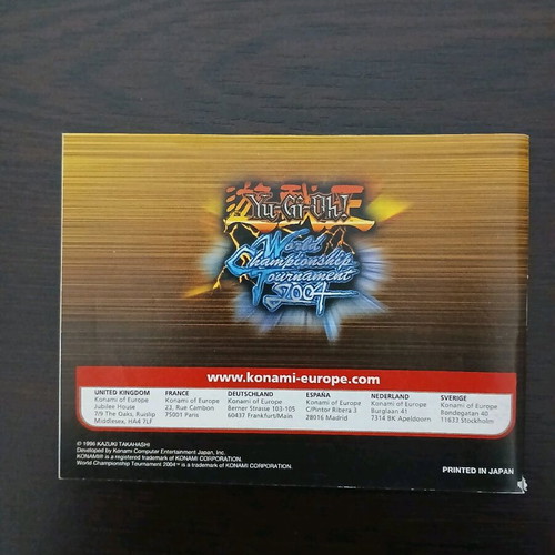 Yu-Gi-Oh World Championship Tournament 2004 manual used for Game Boy Advance