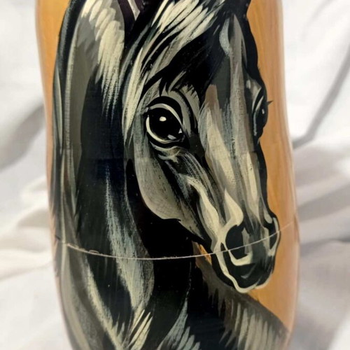 Russian Matryoshka Horses Set of 5 Hand Painted Nesting Dolls 17cm