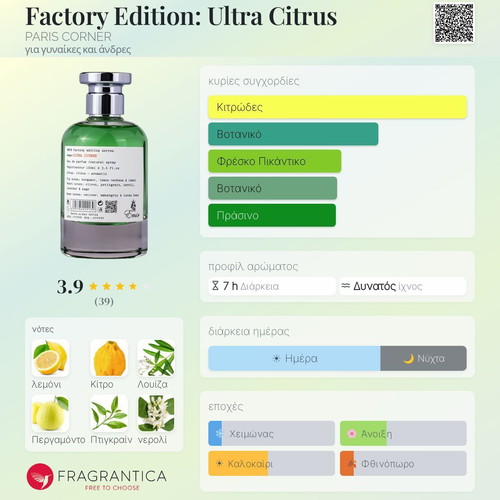 Factory Edition Ultra Citrus Paris Corner tester 3ml new