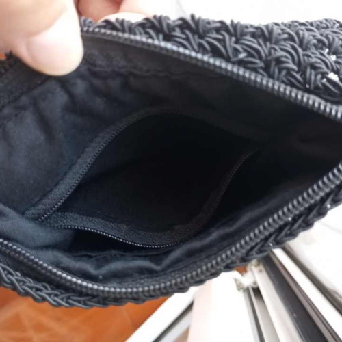 Knitted crossbody bag new, black