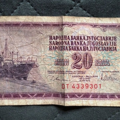 Old banknotes used from Yugoslavia, Brazil, USA