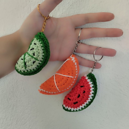 Handmade Crochet Fruit Keychain new