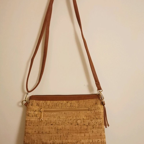 Crossbody bag made of cork like new, beige