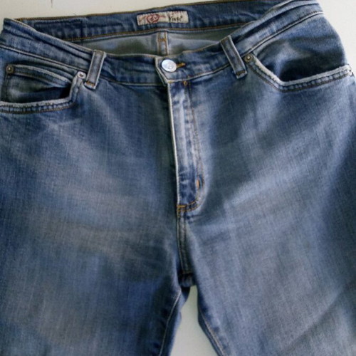 Moritz Eva high-waisted jeans slightly flared, like new, blue turquoise