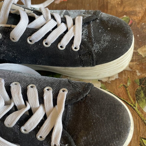 Triple Kick sneakers black canvas with metallic shine like new size 37