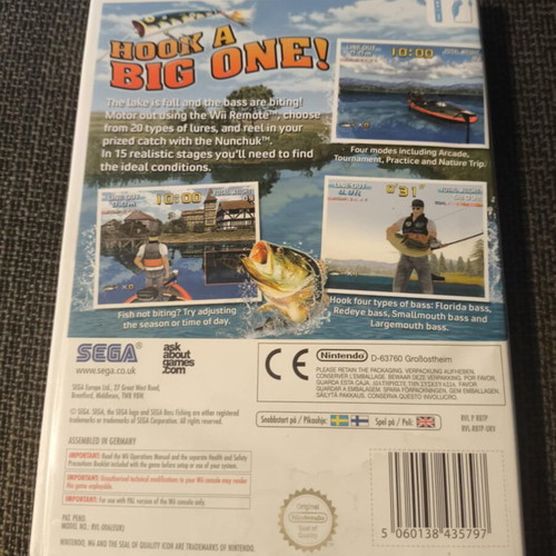Sega Bass Fishing Nintendo Wii game like new, English version