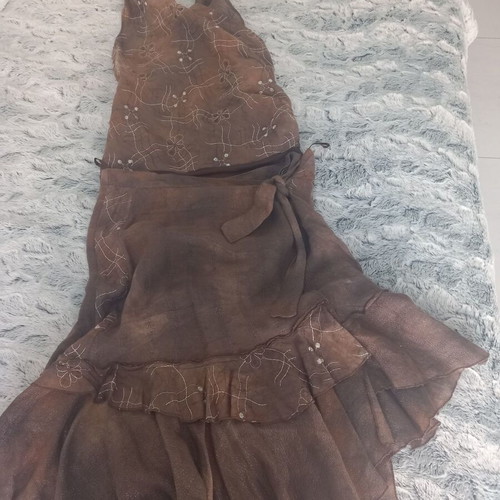Brown linen blouse like new, size M