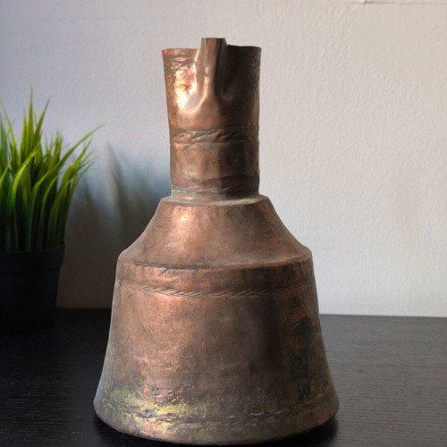 Antique Copper Gkiumi Traditional Bakiri Pitcher Vintage Decorative 25cm
