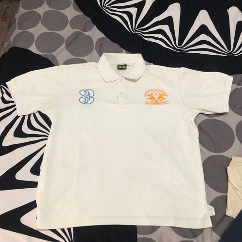 La Martina Polo Shirt M like new, white with embroidered details