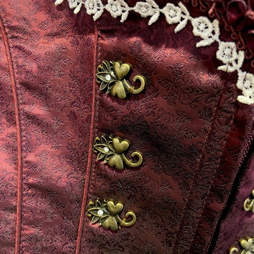 Bavarian dirndl sleeveless corset top new, burgundy