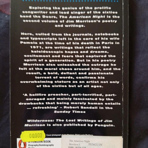 The Writings of Jim Morrison The American Night used poetry collection