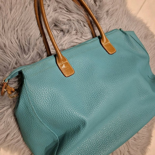KEM leather shoulder bag, turquoise
