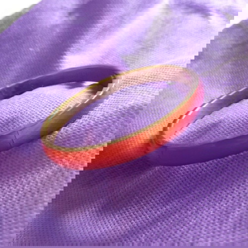 Βραχιόλι πορτοκαλί έθνικ boho νέο, πλαστικό και μέταλλο